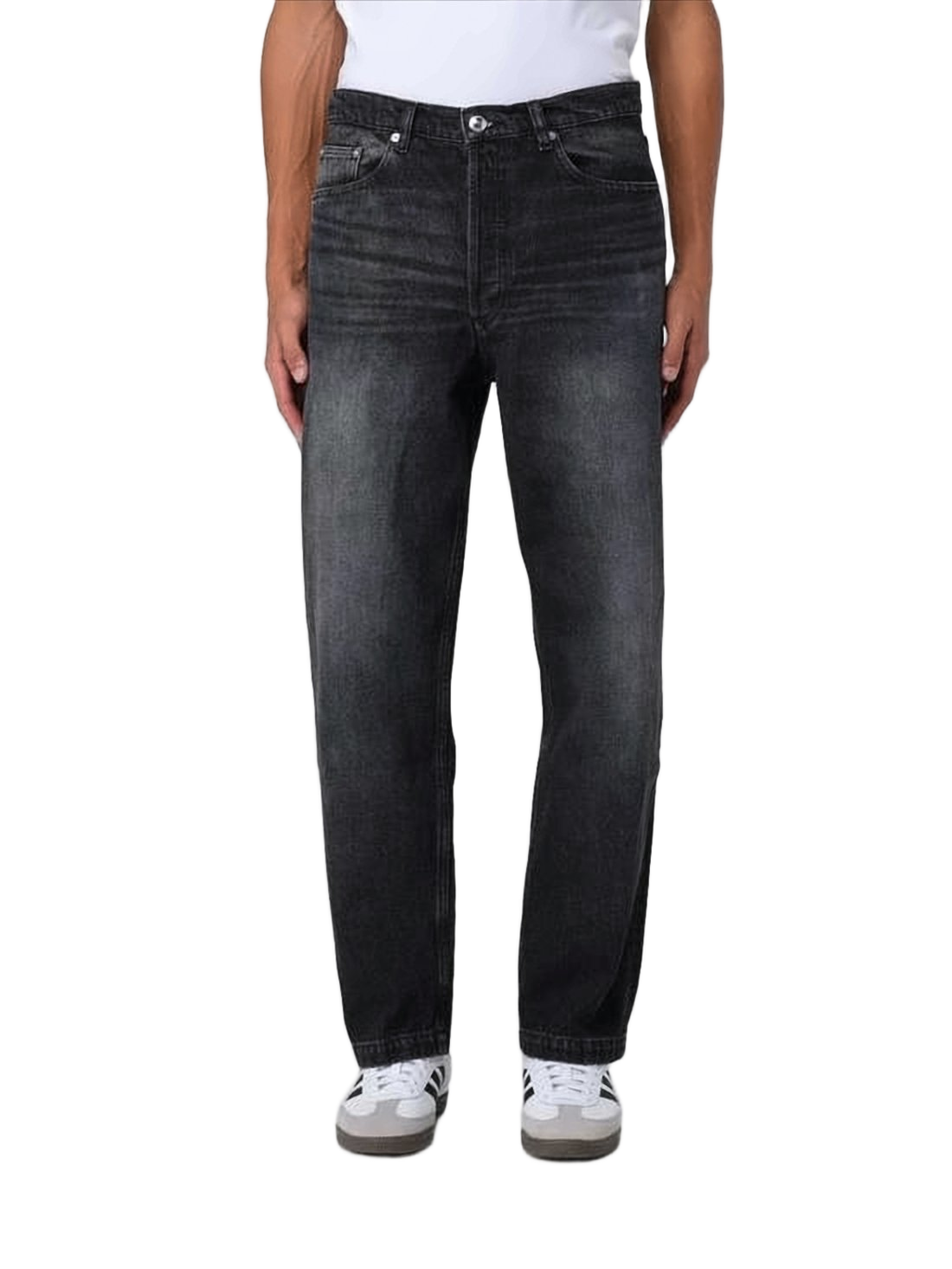 Washed Black Relaxed Fit Denim Pants