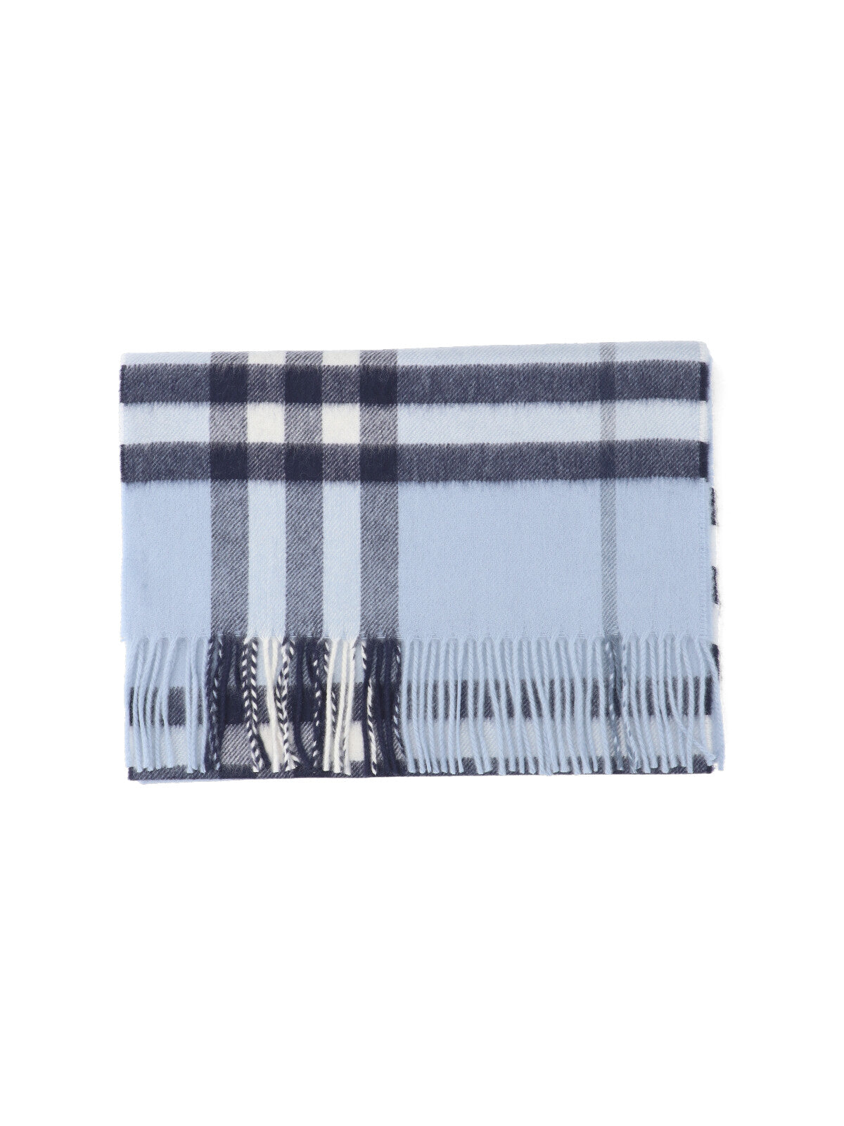 Check Cashmere Fringe Scarf
