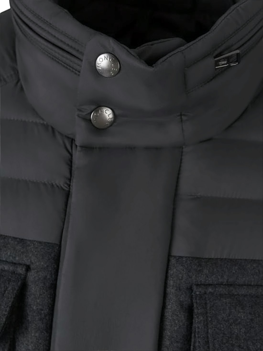 Quilted Down Jacket with Textured Sleeves