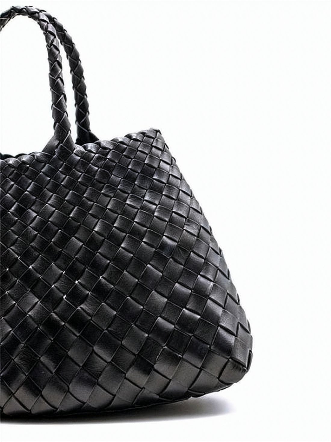 Woven Buffalo Leather Tote Bag
