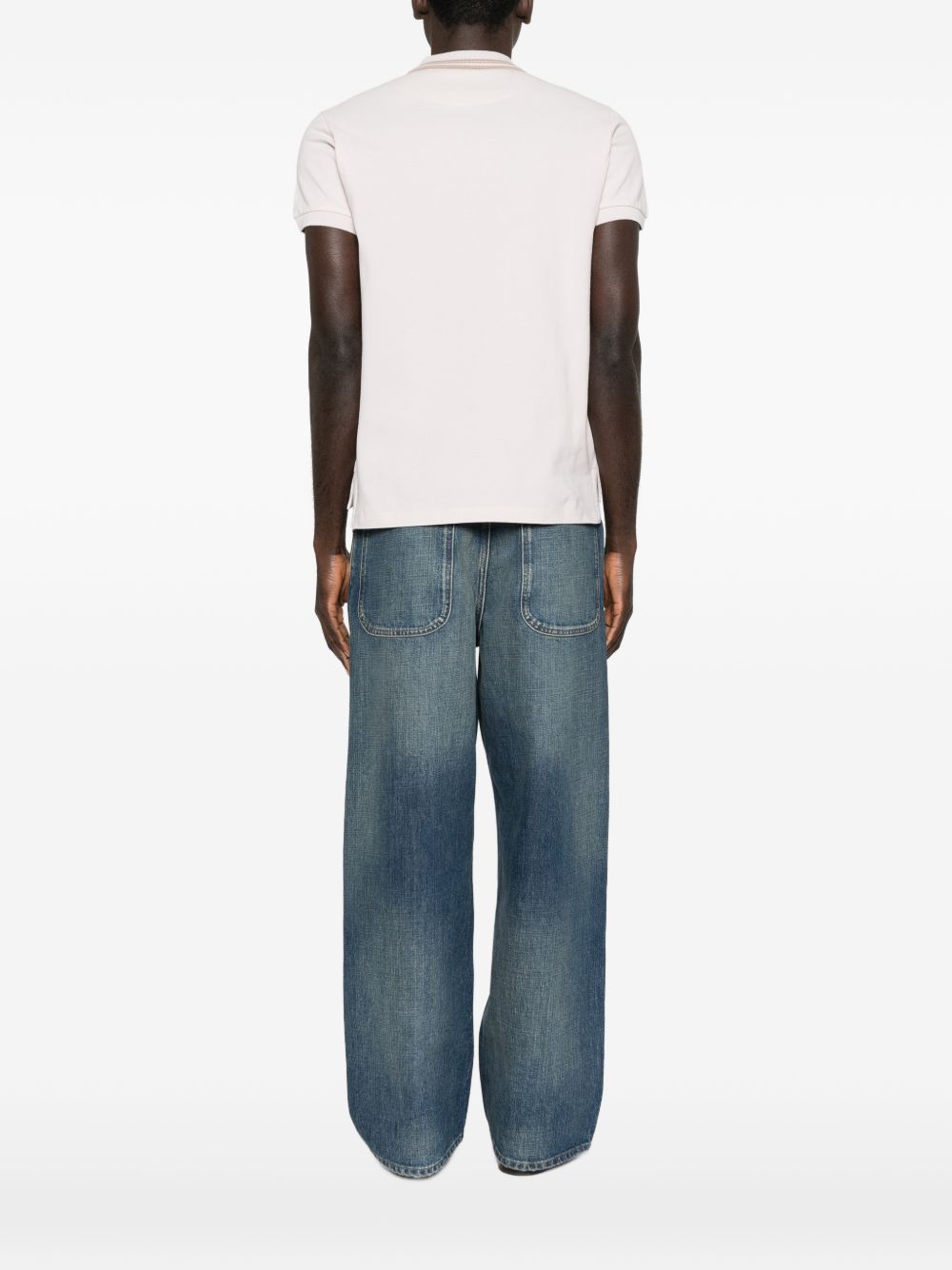 Short-Sleeved Polo Shirt With Dual Stripe Detail