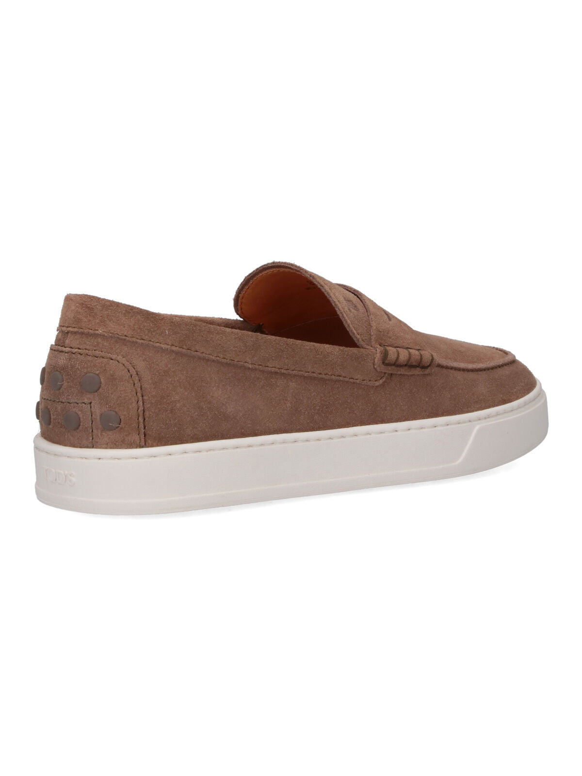 Suede Slip-On Moccasins with Rounded Toe