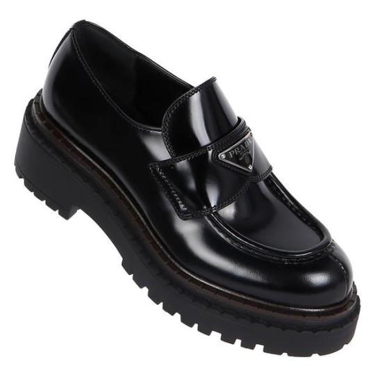 Polished Calf Leather Loafers with Chunky Rubber Sole