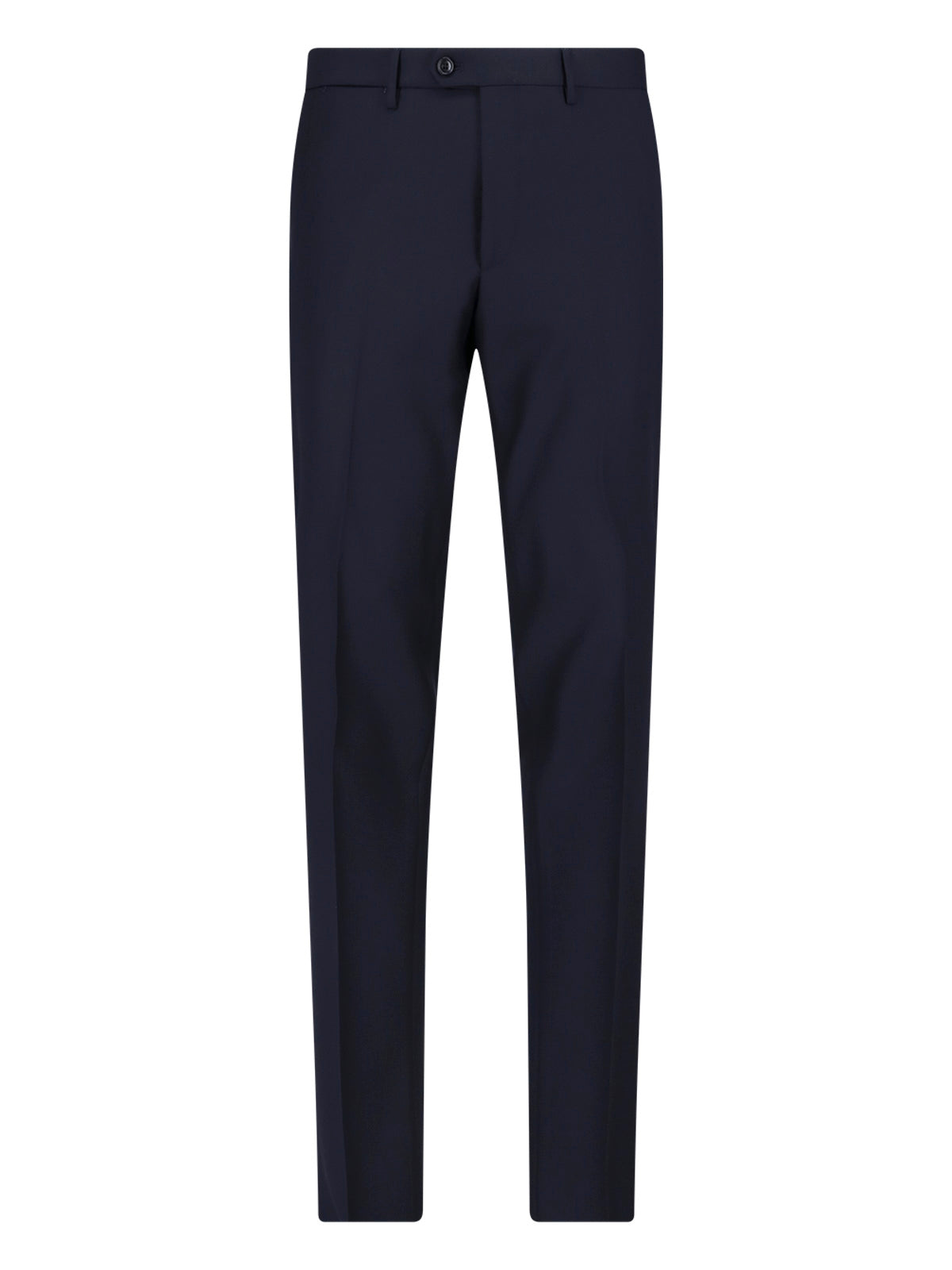 Navy Single-Breasted Peaked Lapel Wool Suit