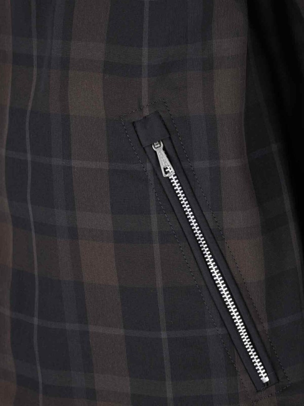Plaid Zip Hoodie – Black