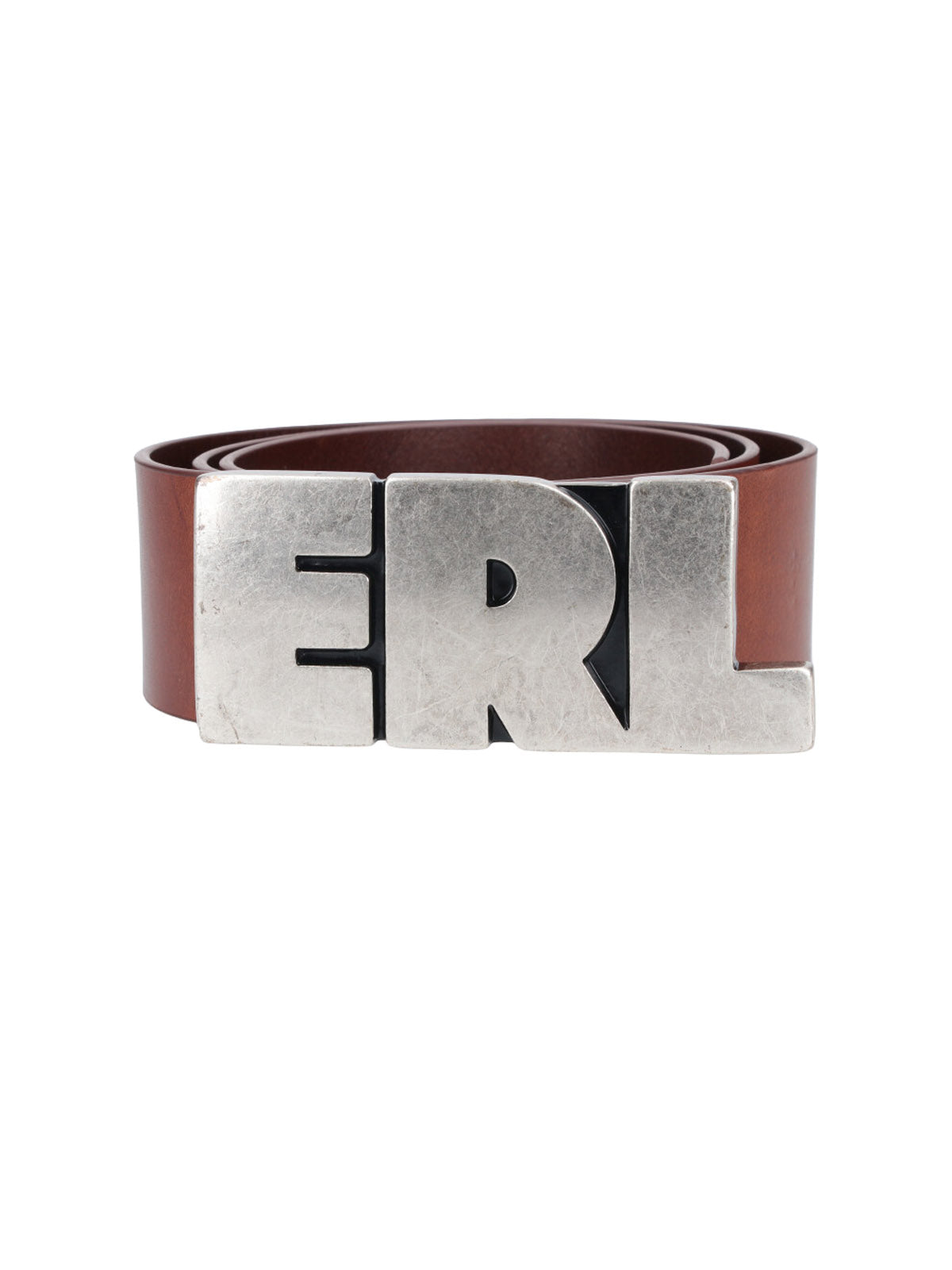 Calf Leather Belt With Adjustable Silver-Tone Erl Buckle