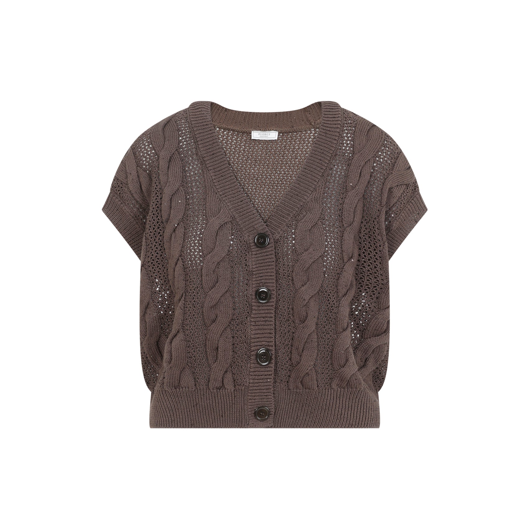 Knitted Sweater Vest With Deep V-Neckline