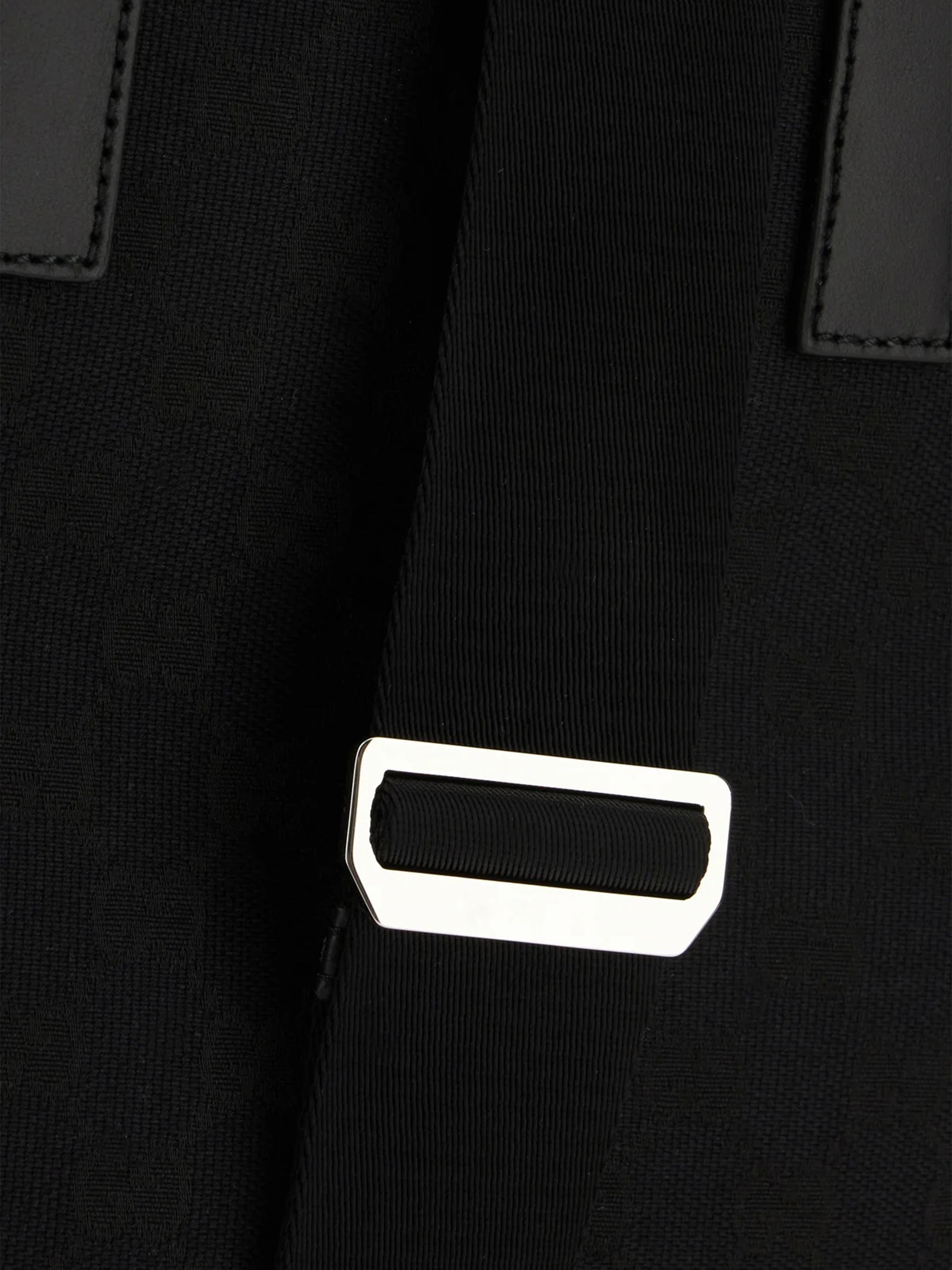 Black Subtle Monogram Buckle Tote Bag