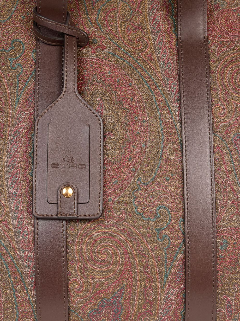 Spacious Paisley Jacquard Handbag With Gold-Tone Accents