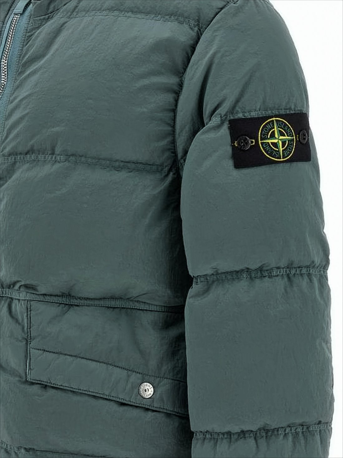 Quilted Hooded Down Parka With Eco-Nylon Fabrication