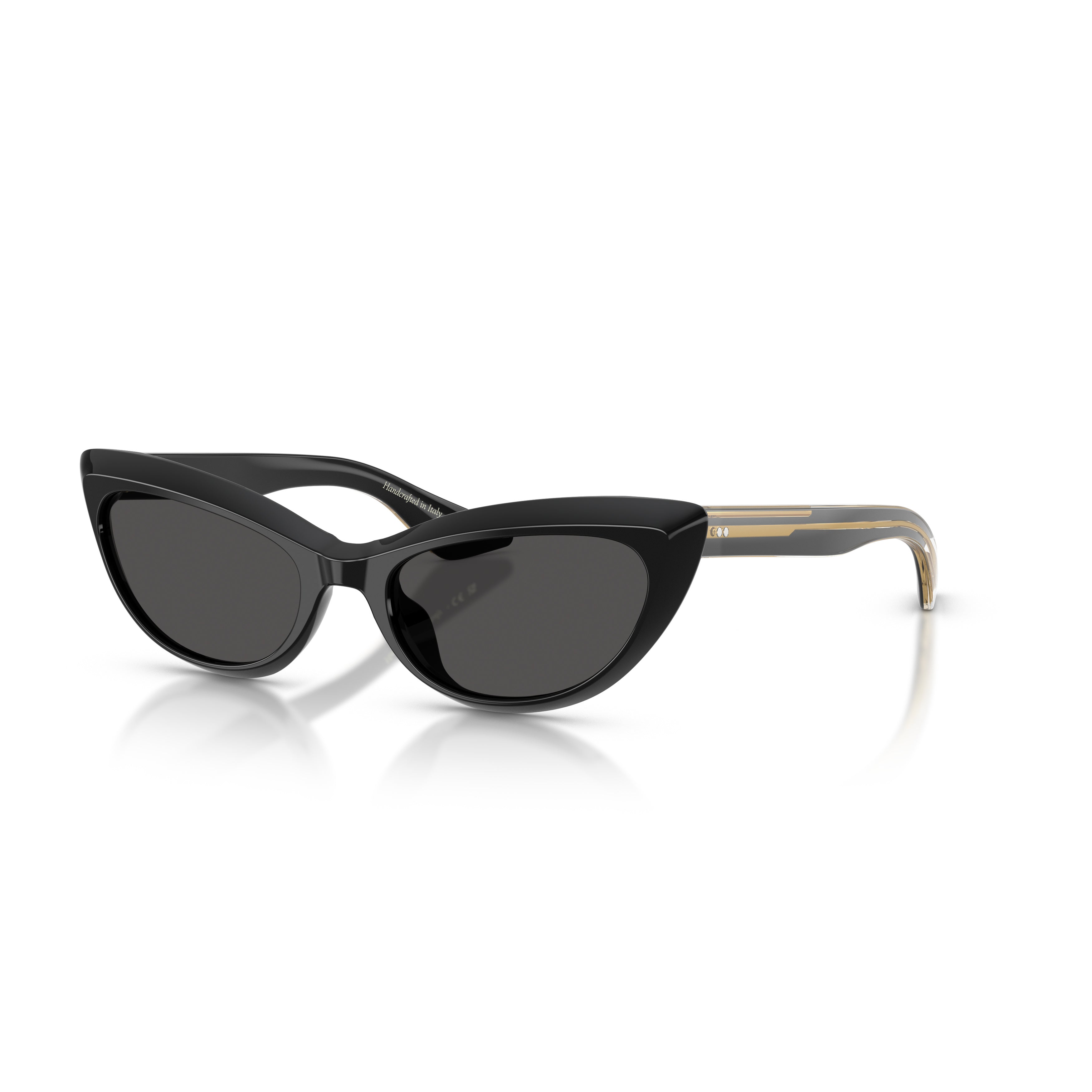 0ov5621su Cat-Eye Sunglasses with Glossy Black Acetate Frame
