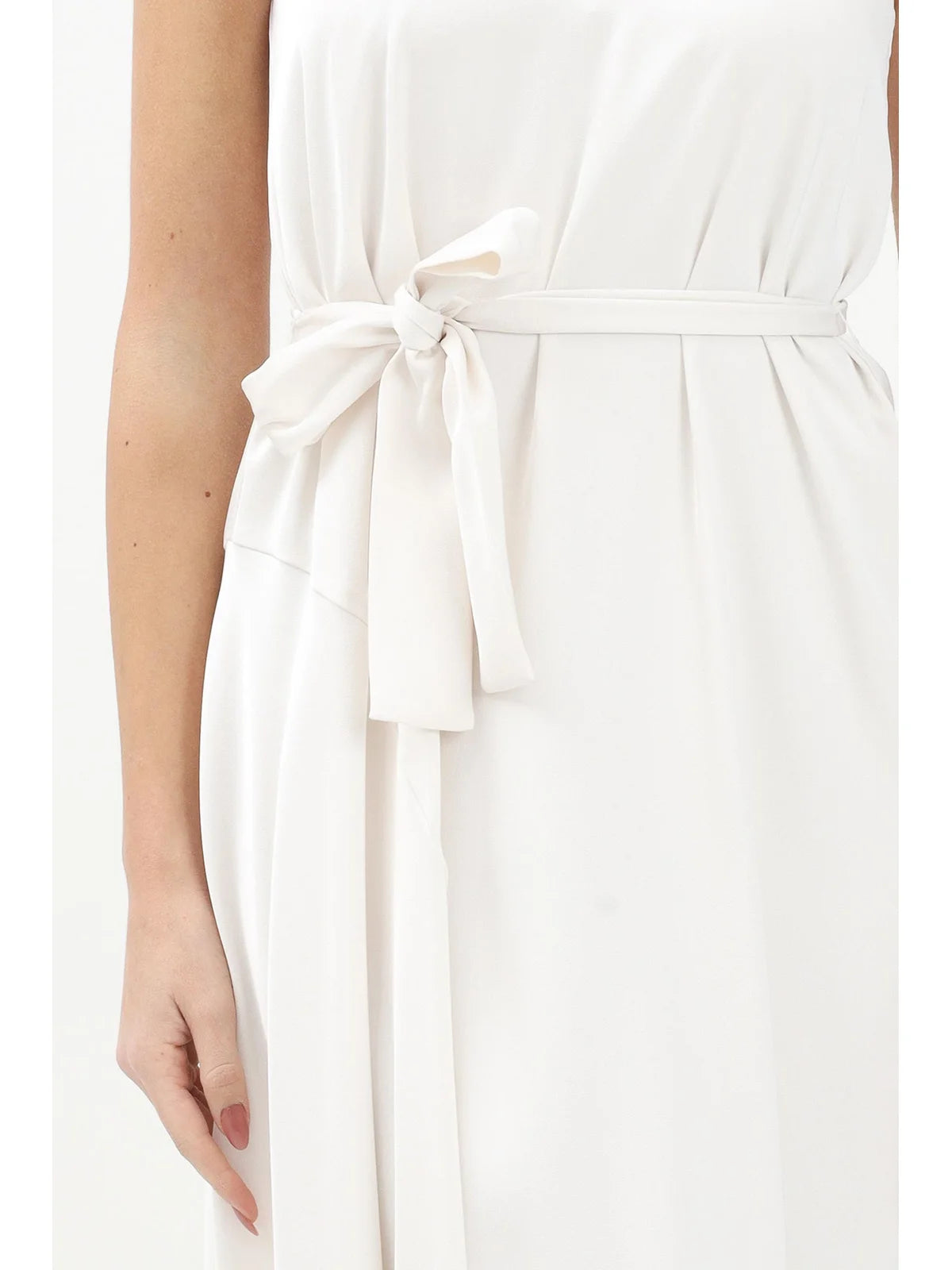 White Satin Polyester Dress