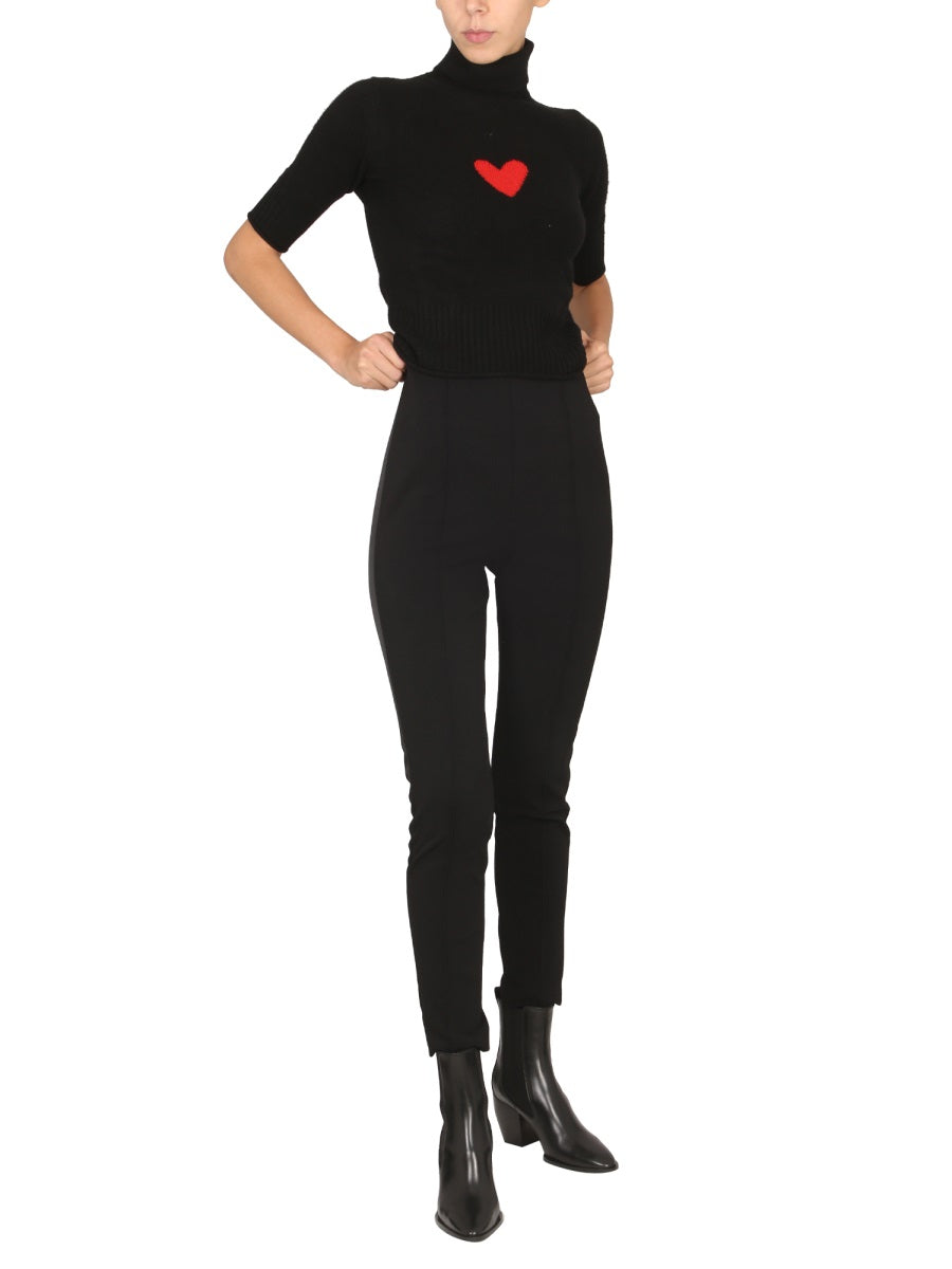 Satin-Finish Nylon Pants with Side Zipper Closure