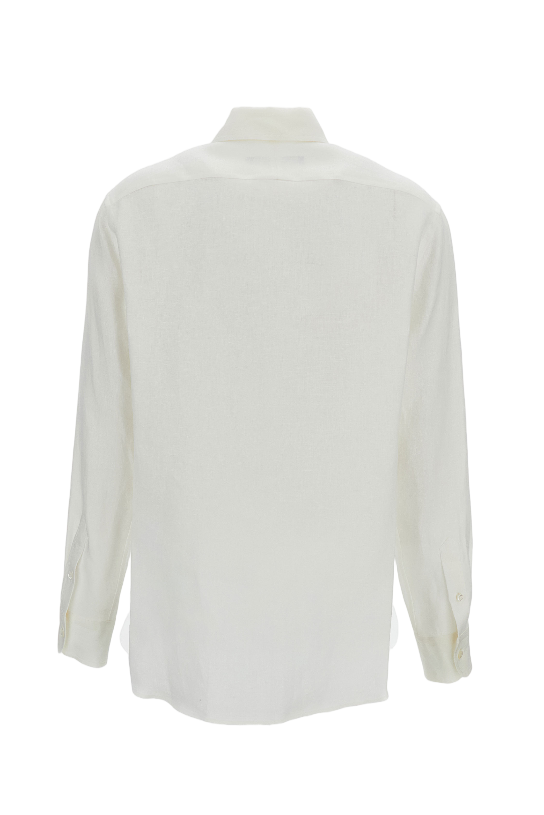 Beige Linen Button-Up Shirt