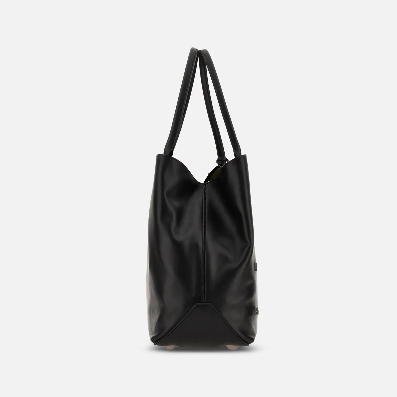 Refined Leather Tote Bag With Embossed Branding