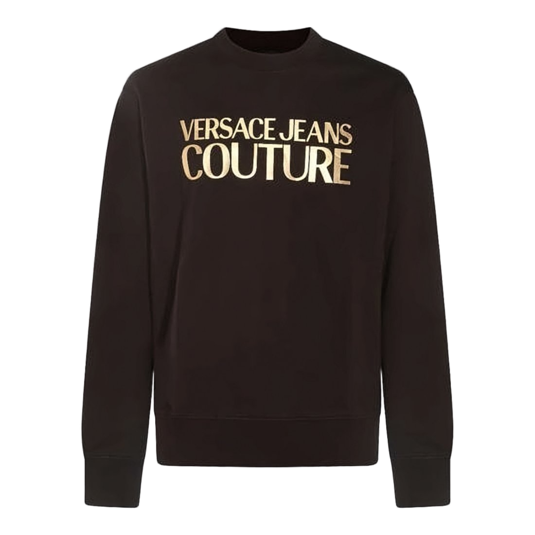 Long-Sleeve Crewneck Sweatshirt with Bold Metallic Logo