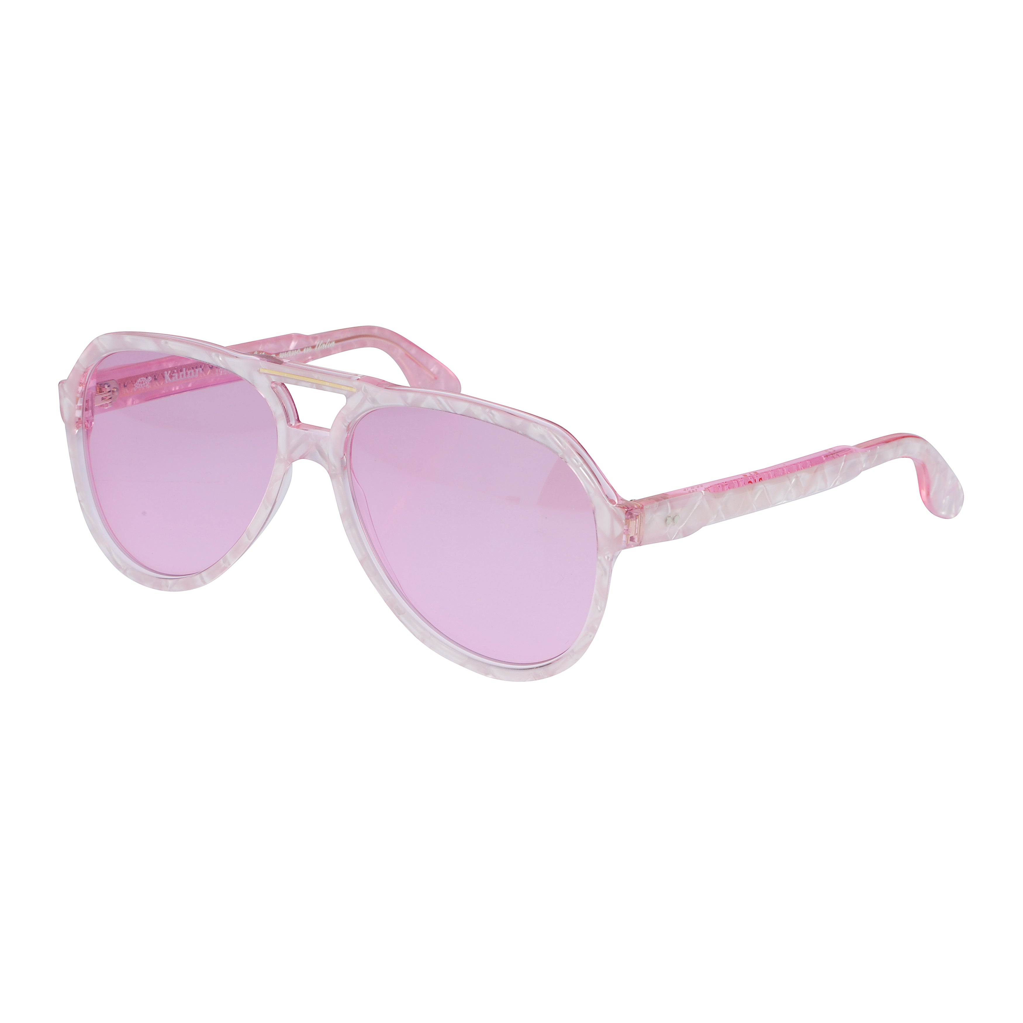 Big Pilot Translucent Pink Sunglasses with Double Bridge Design