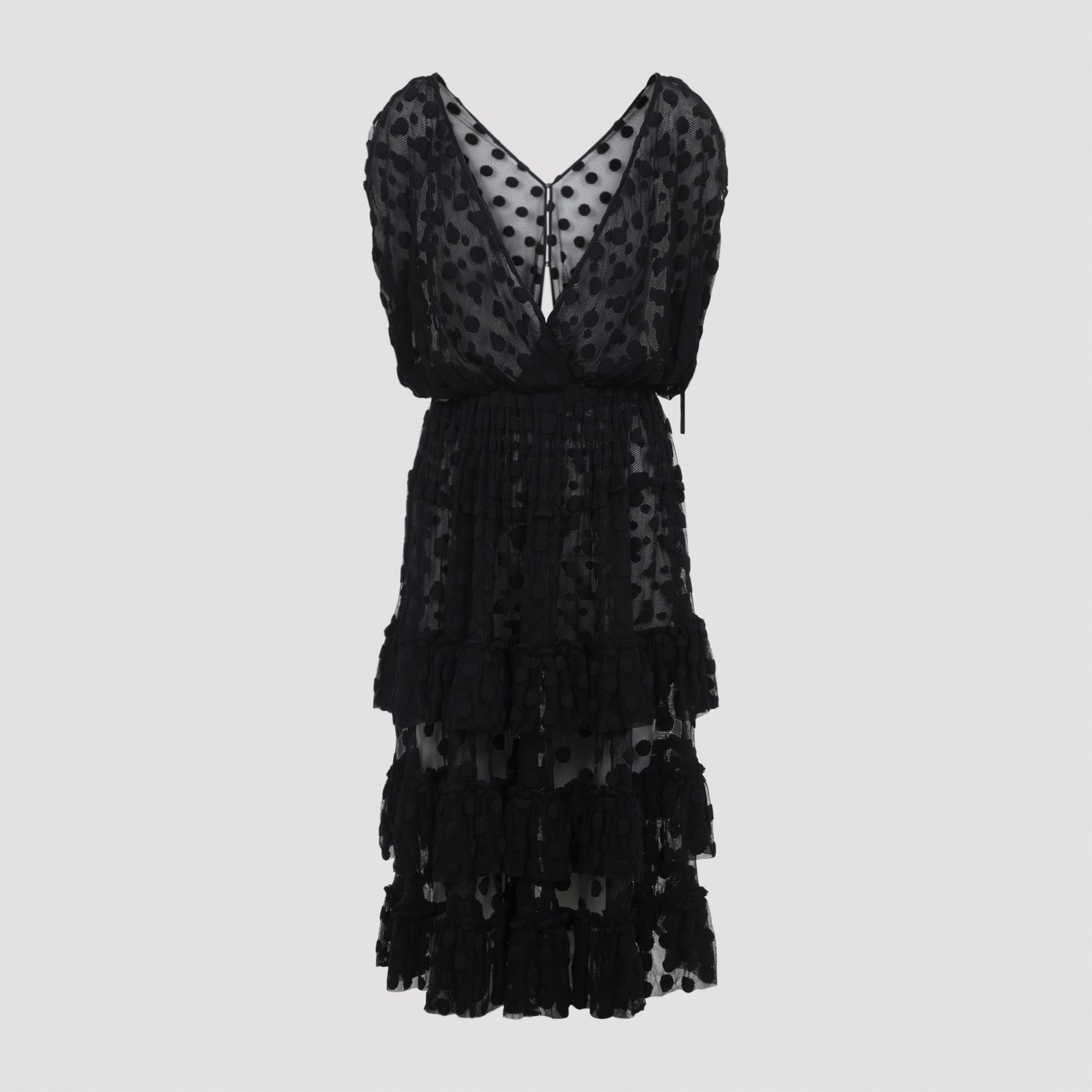 Black Tiered Midi Dress