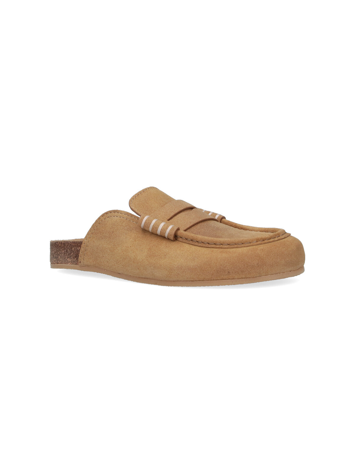Light Brown Suede Slip-On Mules