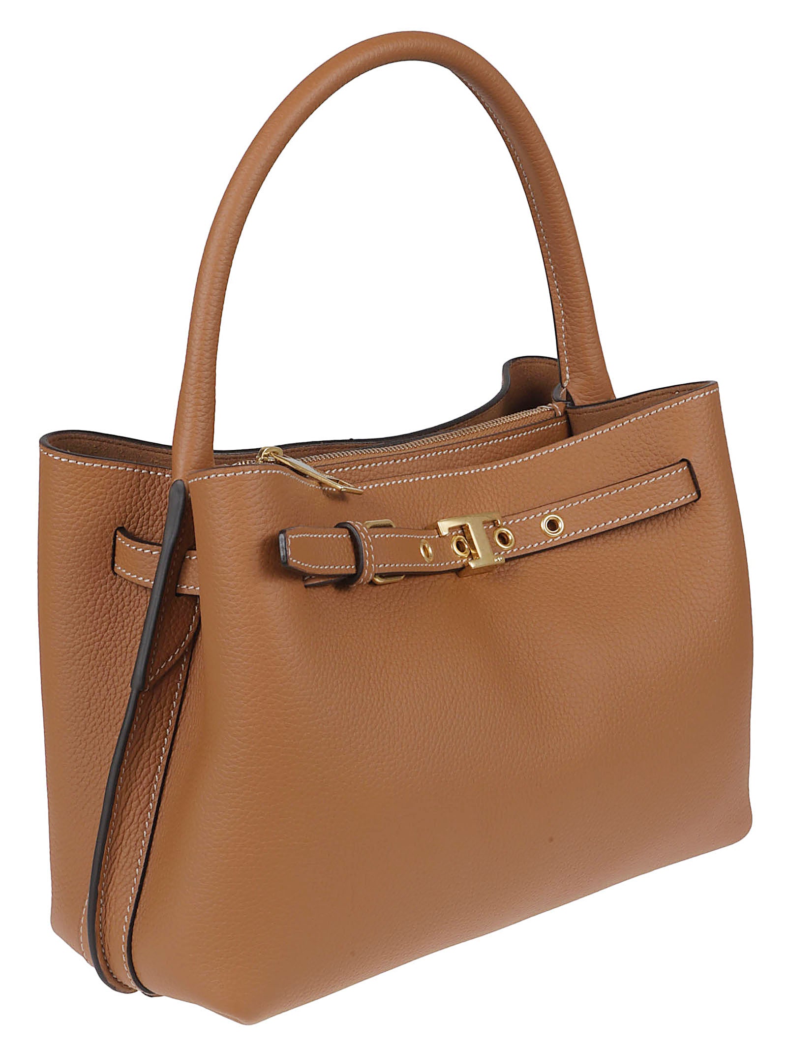 Structured Textured Calfskin Handbag