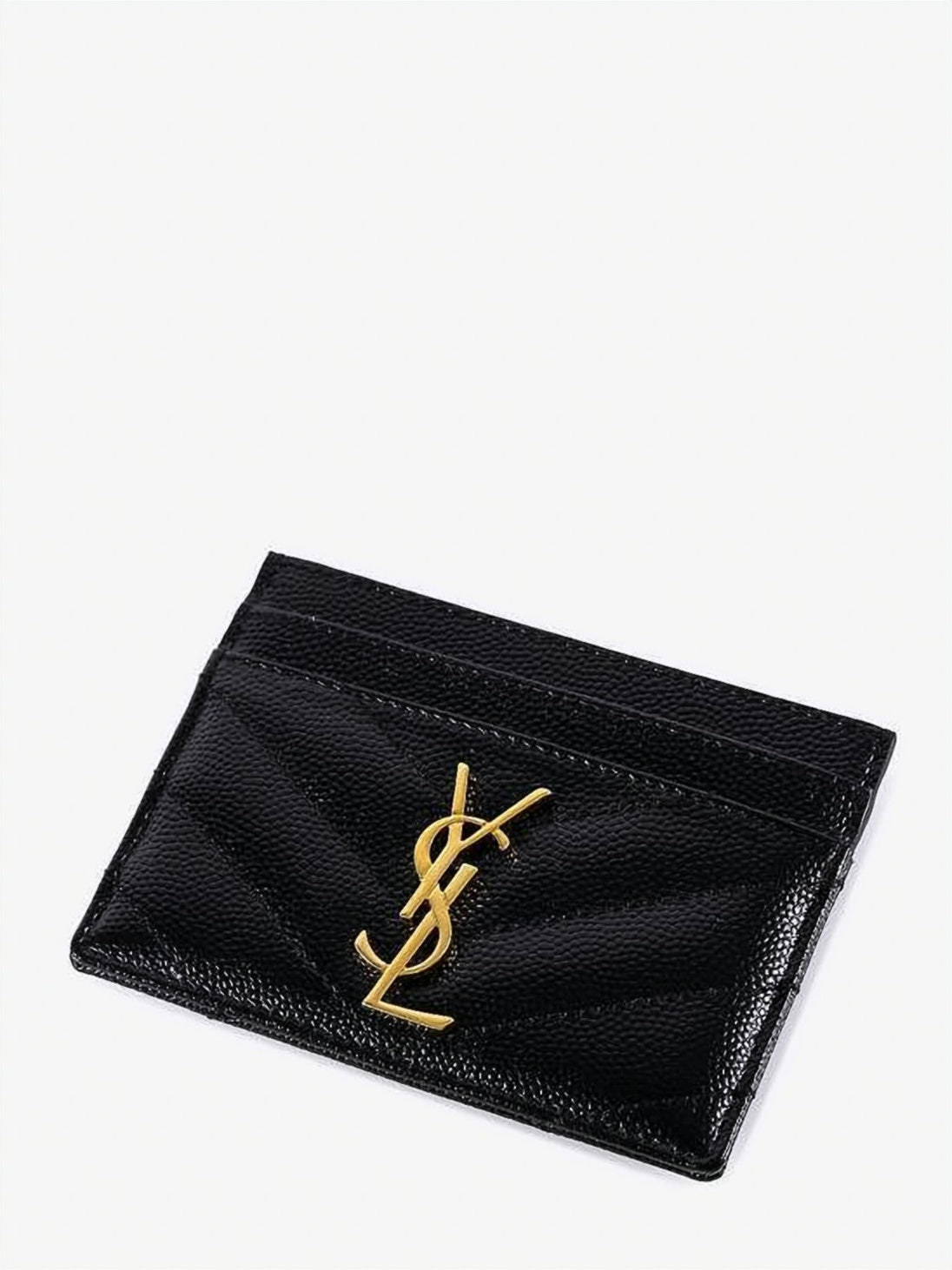 Chevron Quilted Calf Leather Card Case