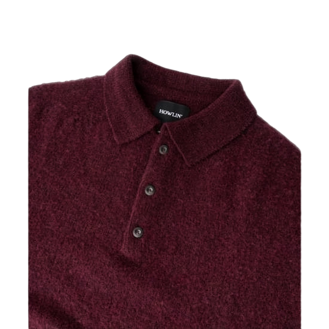 Classic Long-Sleeve Wool Sweater with Polo Collar