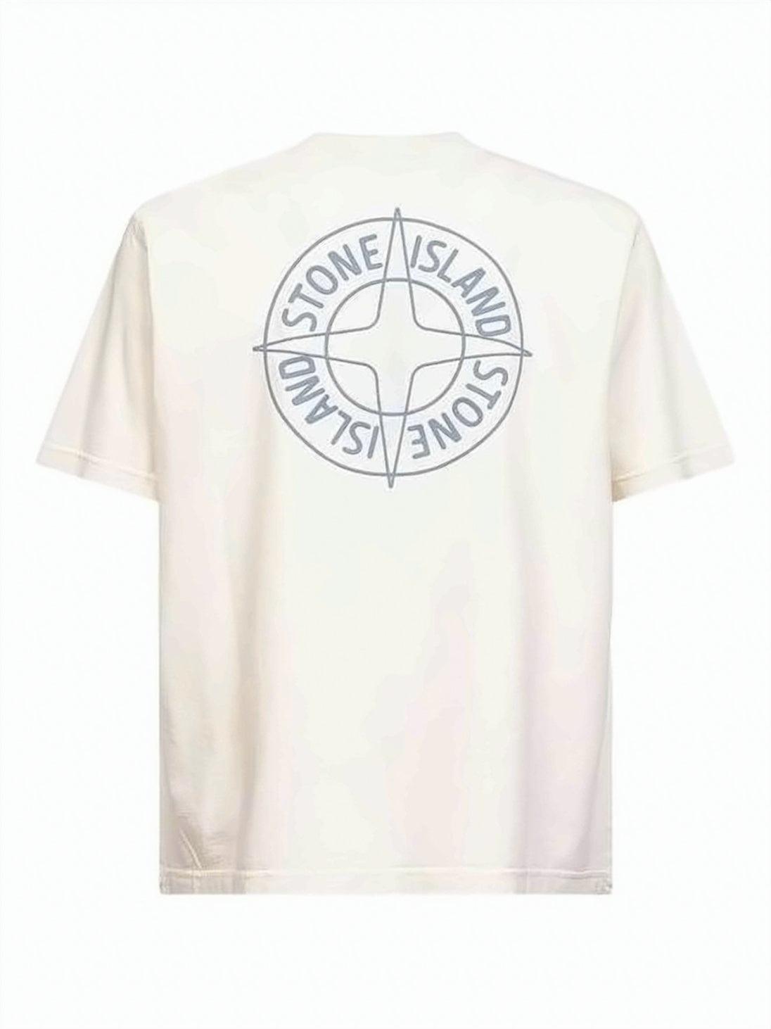 Boxy-Cut Short-Sleeved T-Shirt with Circular Emblems