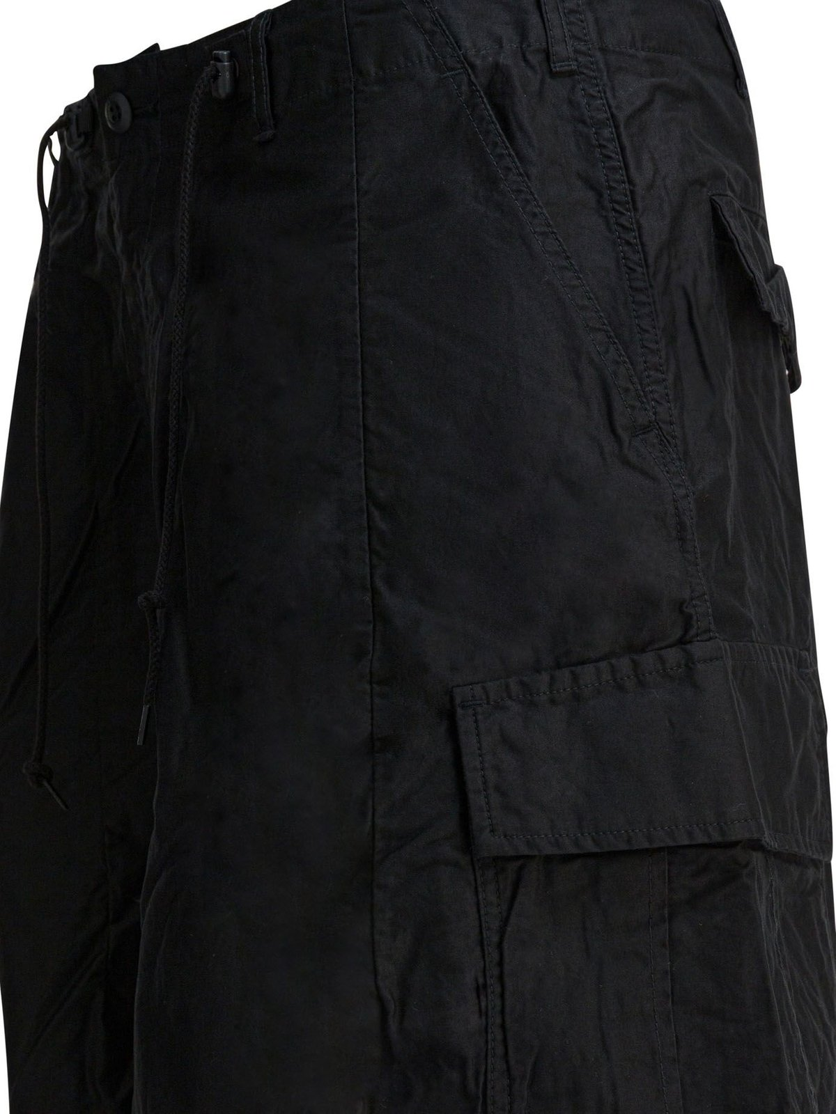 Textured Cotton Straight Pants