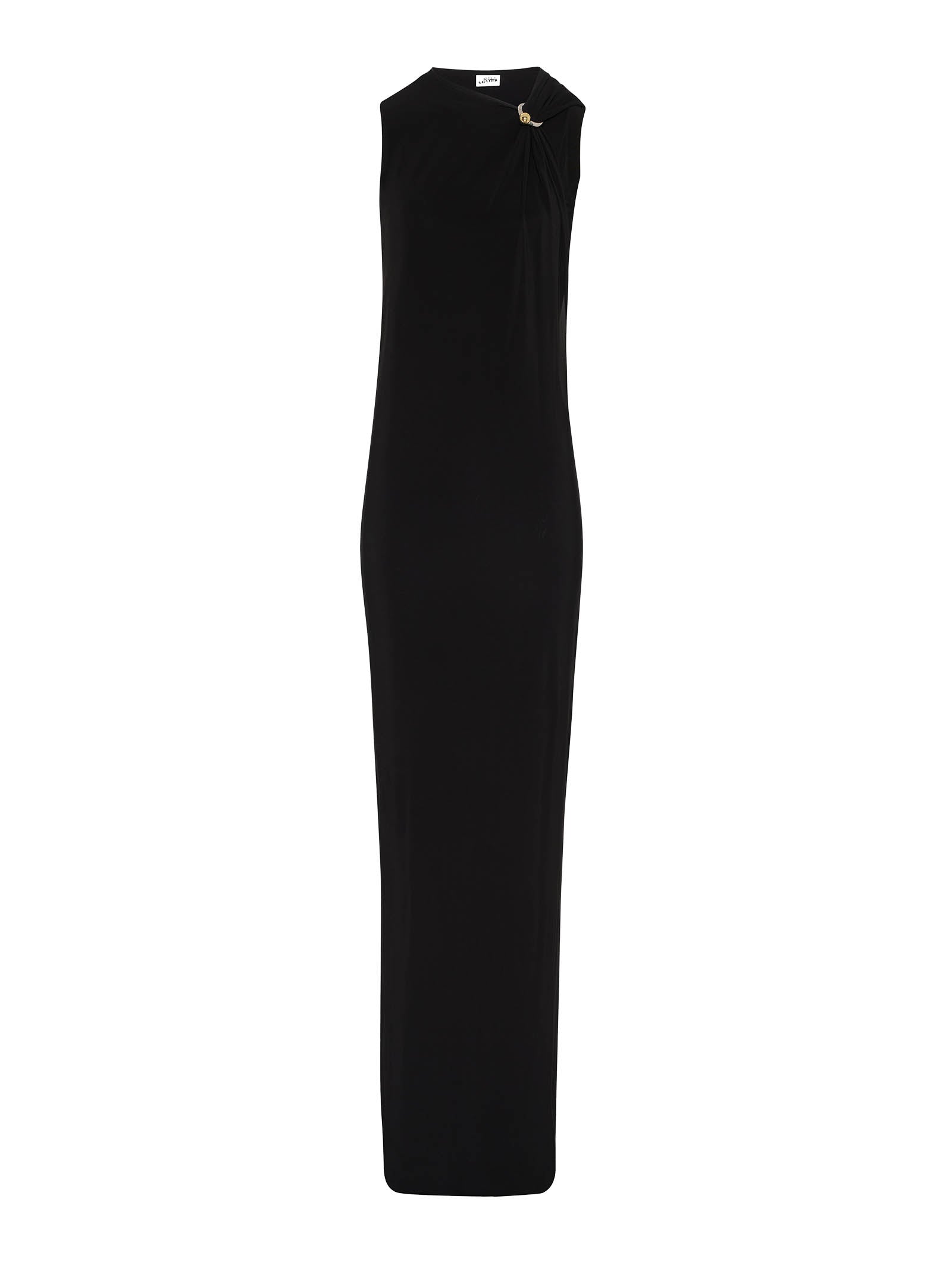 Long Black Stretch Viscose Crepe Dress