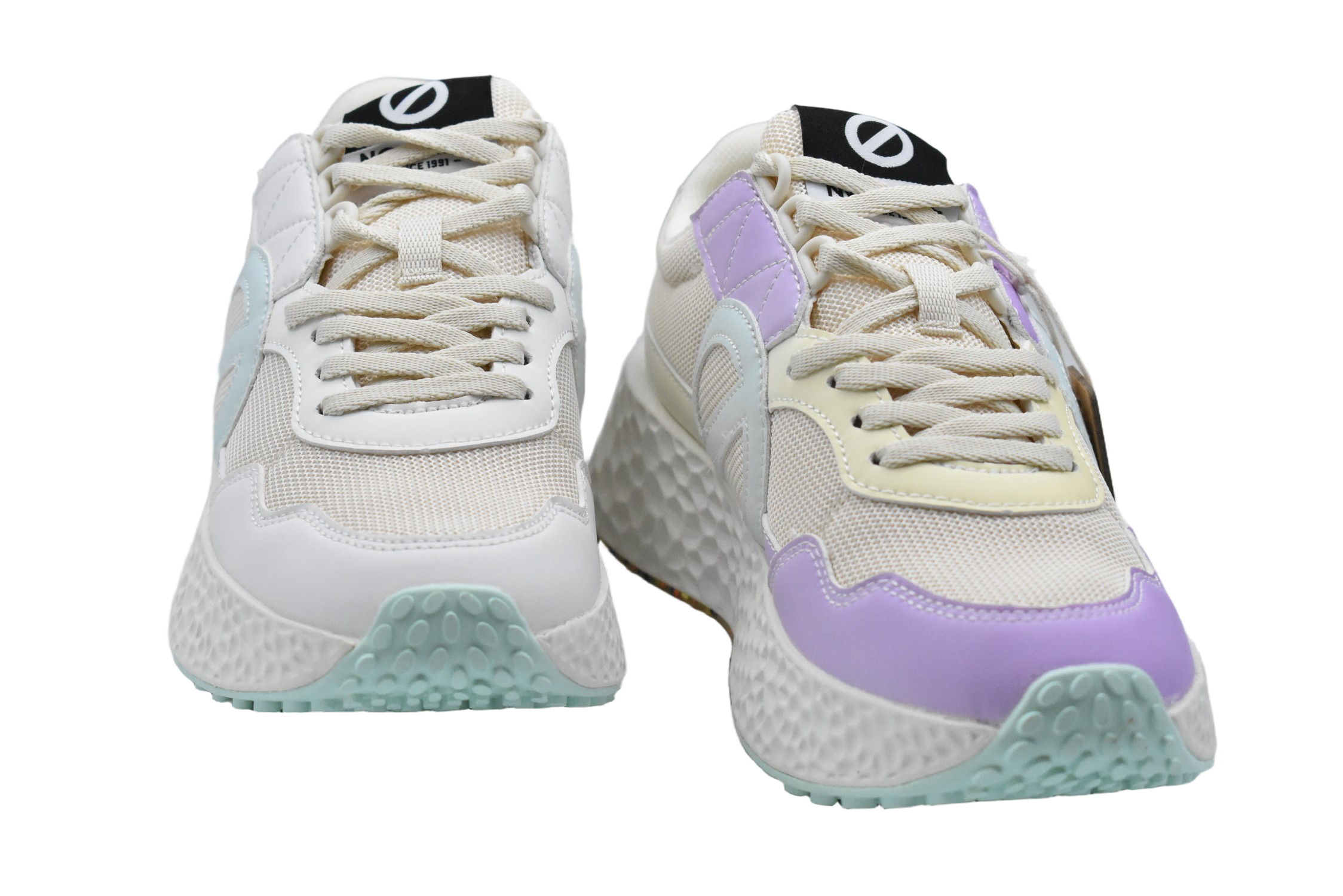 Purple-Yellow-Dove Low Platform Shoes