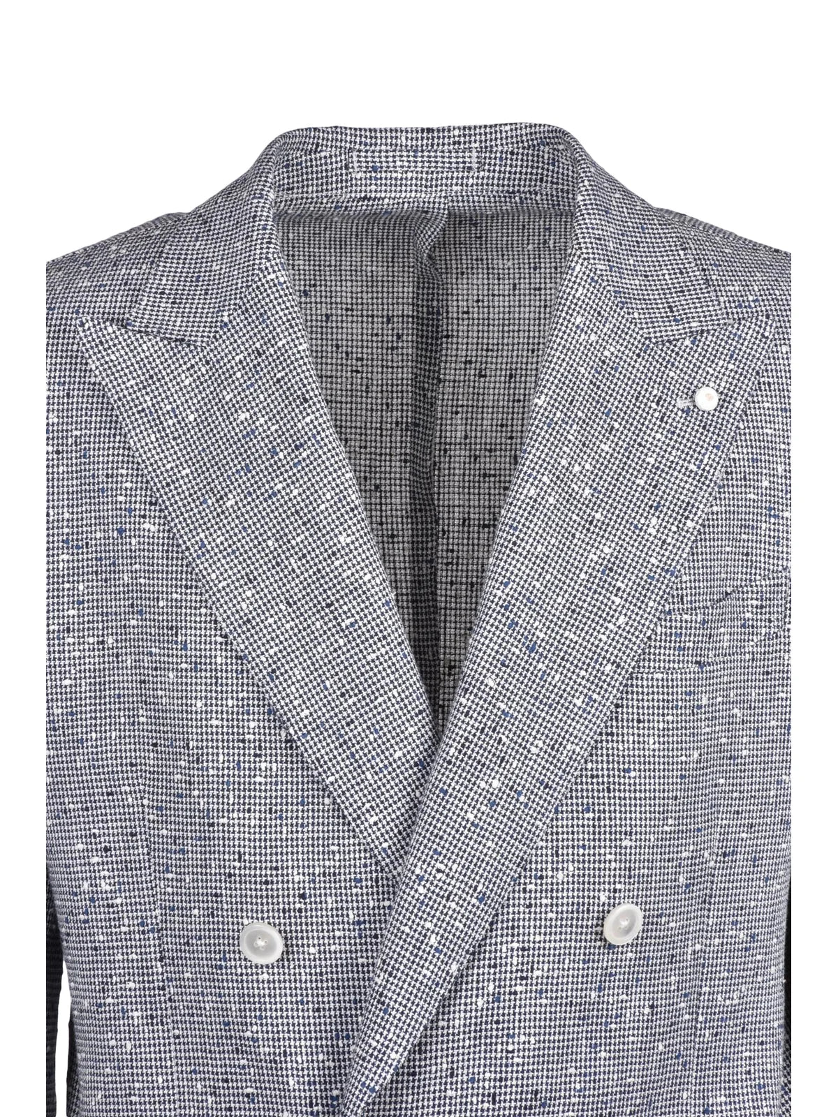 Two-Tone Double-Breasted Jacket - White/Black