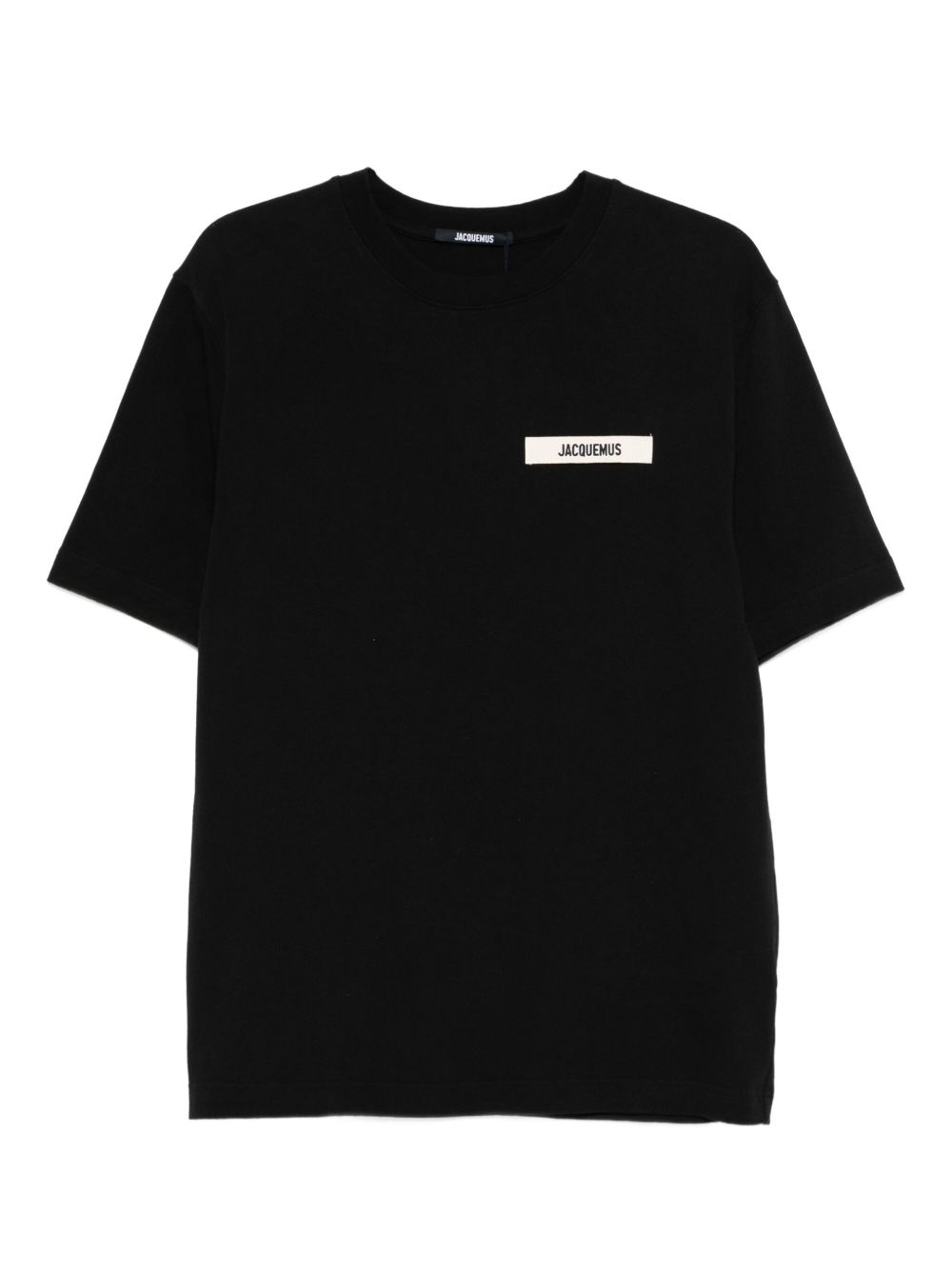 Czarny T-shirt z krótkim rękawem