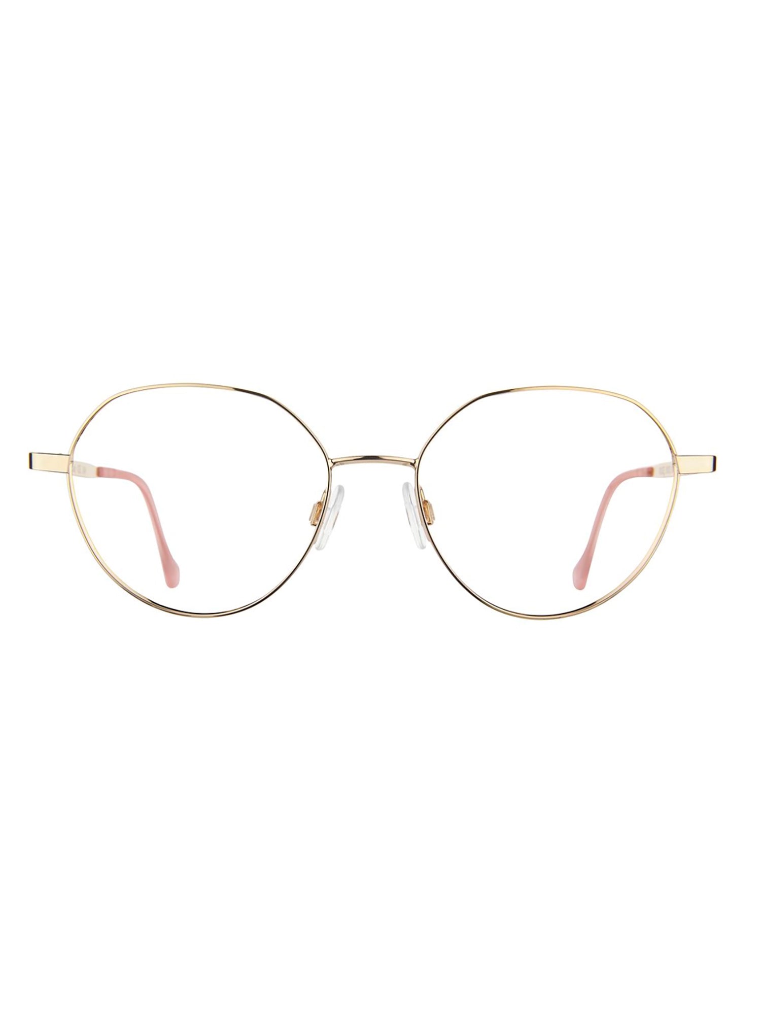 Oval Metallic Optical Frames With Gold-Toned Temples
