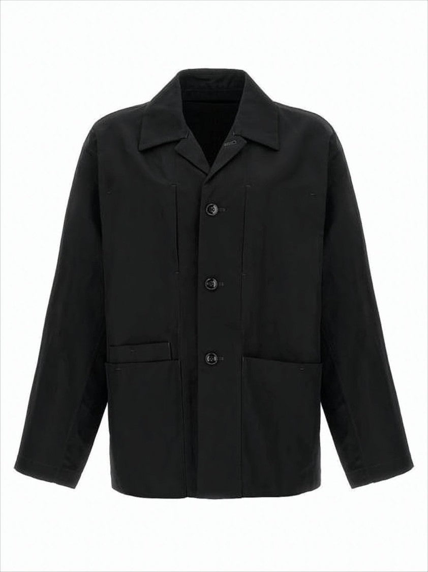 Boxy Black Jacket with Classic Collar