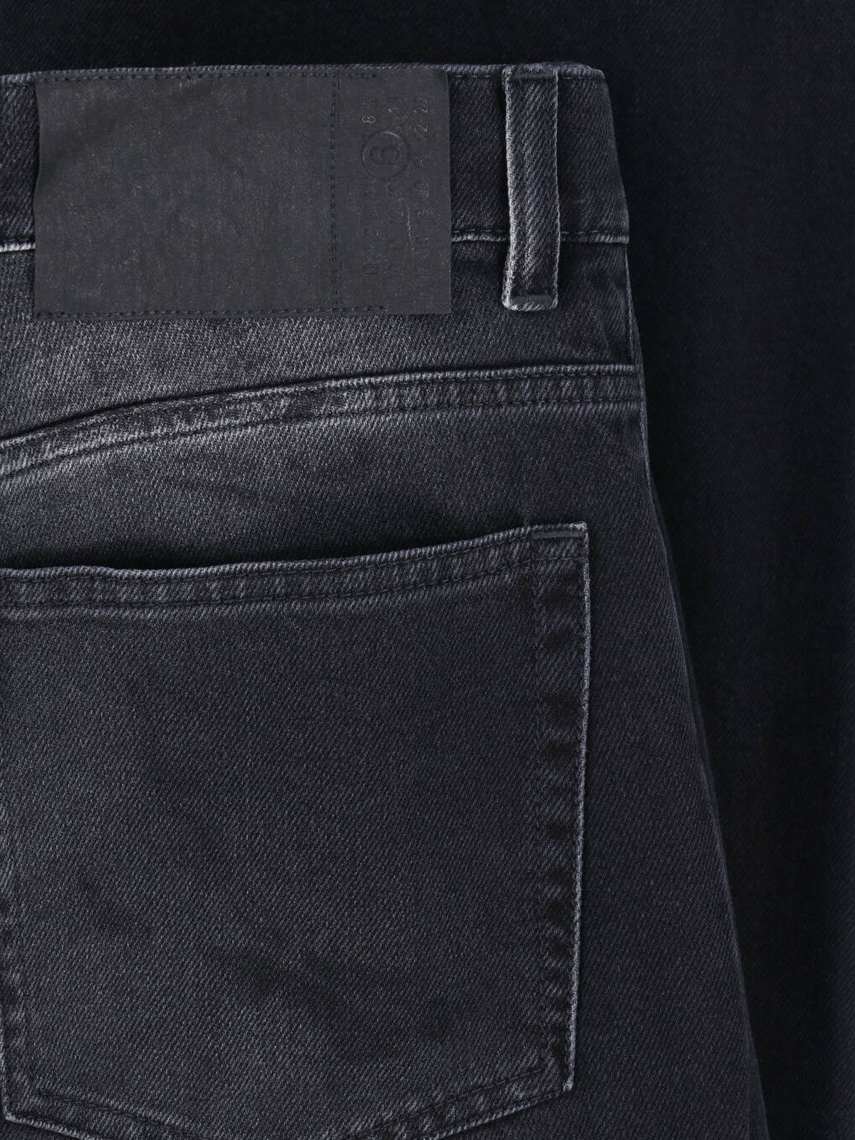Black Straight Leg Textured Jeans
