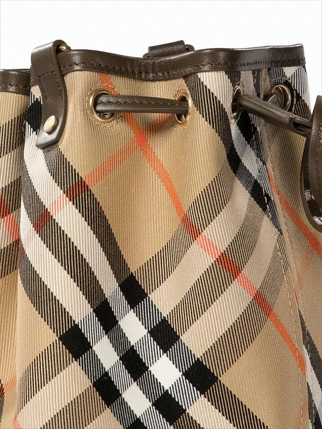 Check Pattern Structured Bucket Shoulder Bag