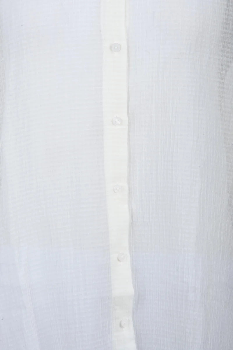 Oversized Brushed Shirt Cotton/Silk - White