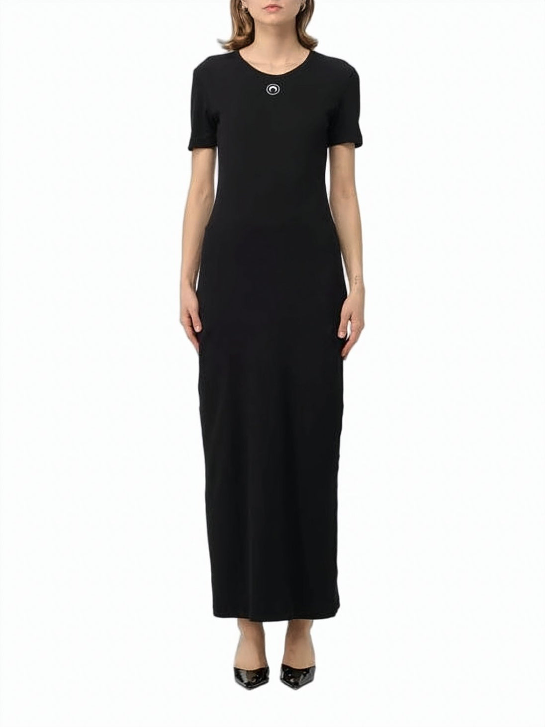 Fitted Long Dress with Short Sleeves