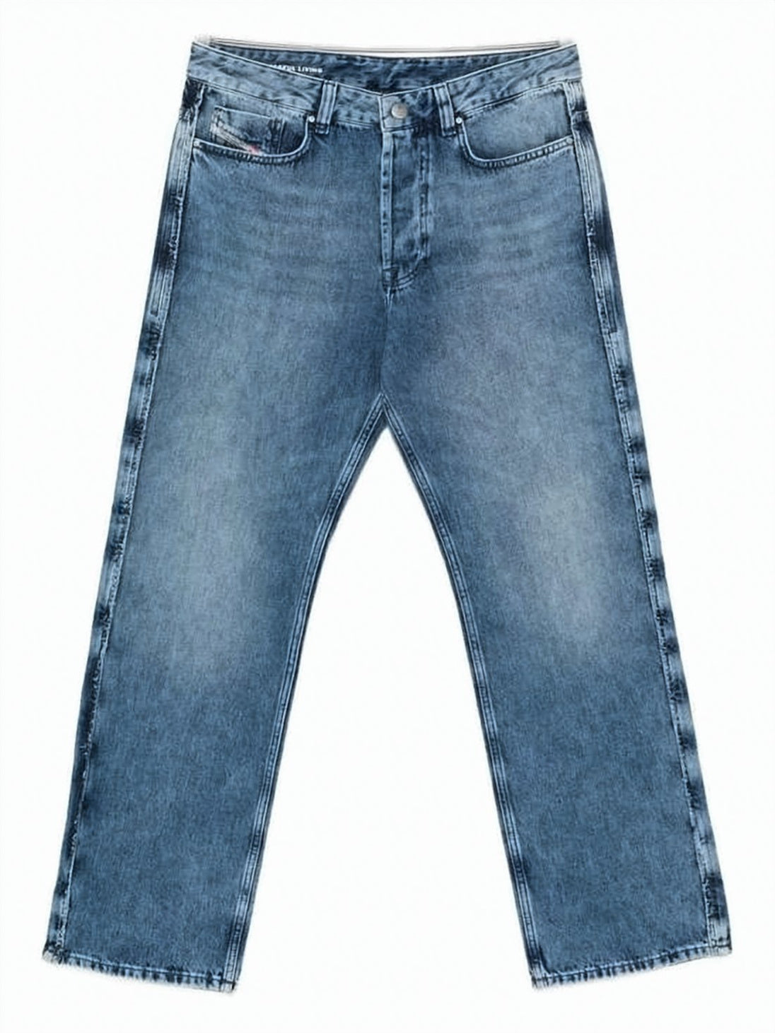 Straight-Cut Denim Pants