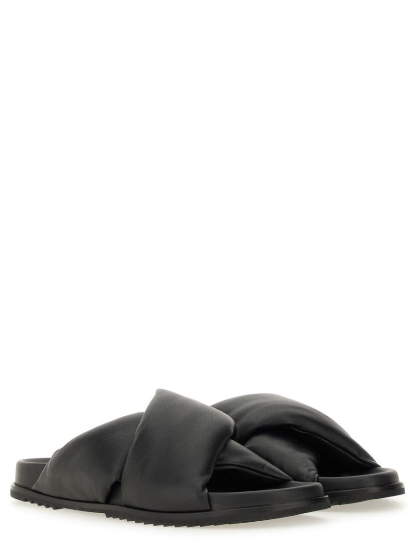 Twisted Design Lamb Leather Slides