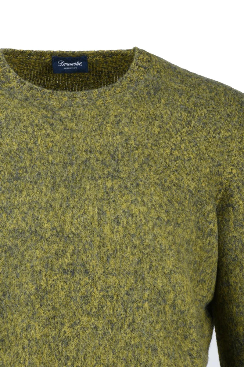 Wool Crew Neck Pullover - Yellow/Green