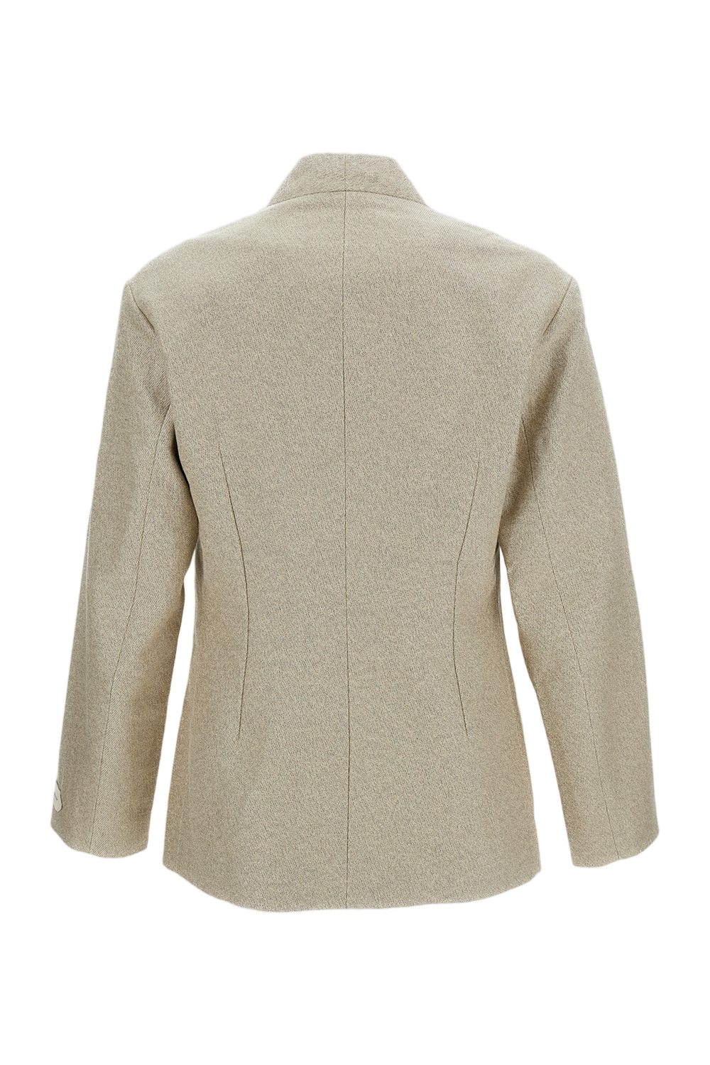 Collarless Linen-Cotton Tailored Jacket