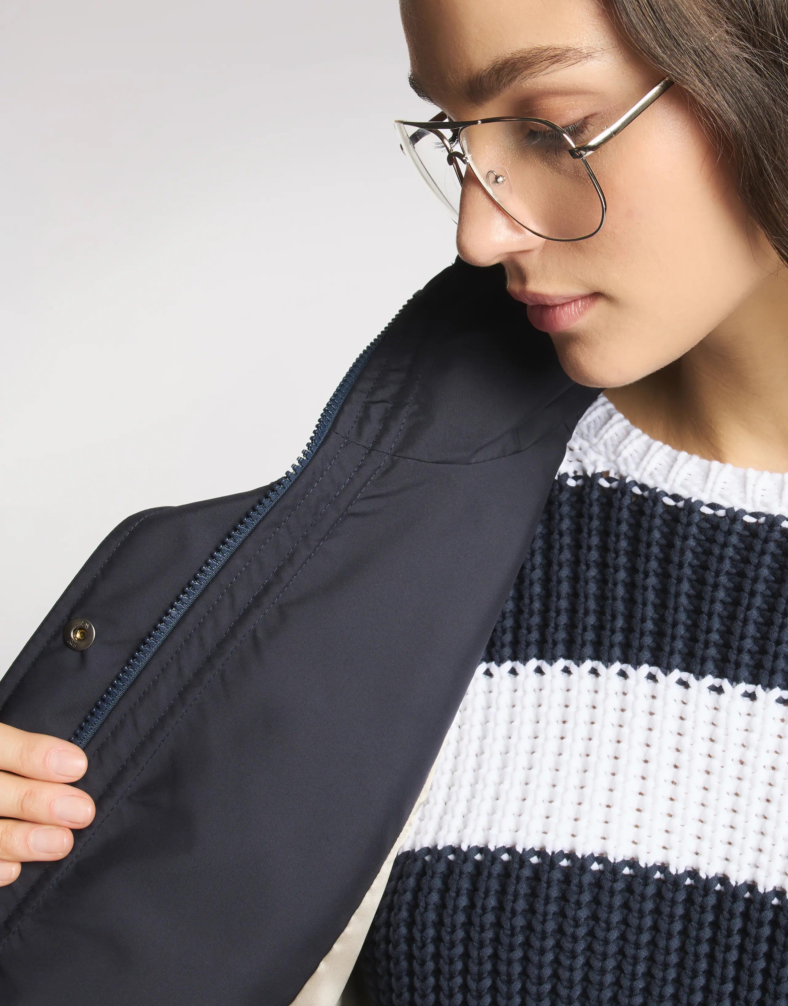 Short Hooded Parka with Adjustable Hem