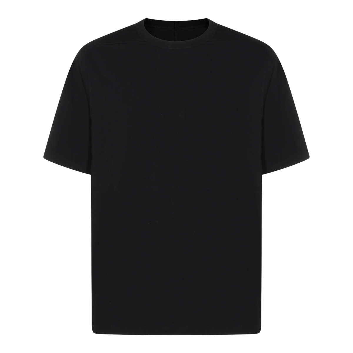 Black Short-Sleeve T-Shirt with Classic Crew Neckline