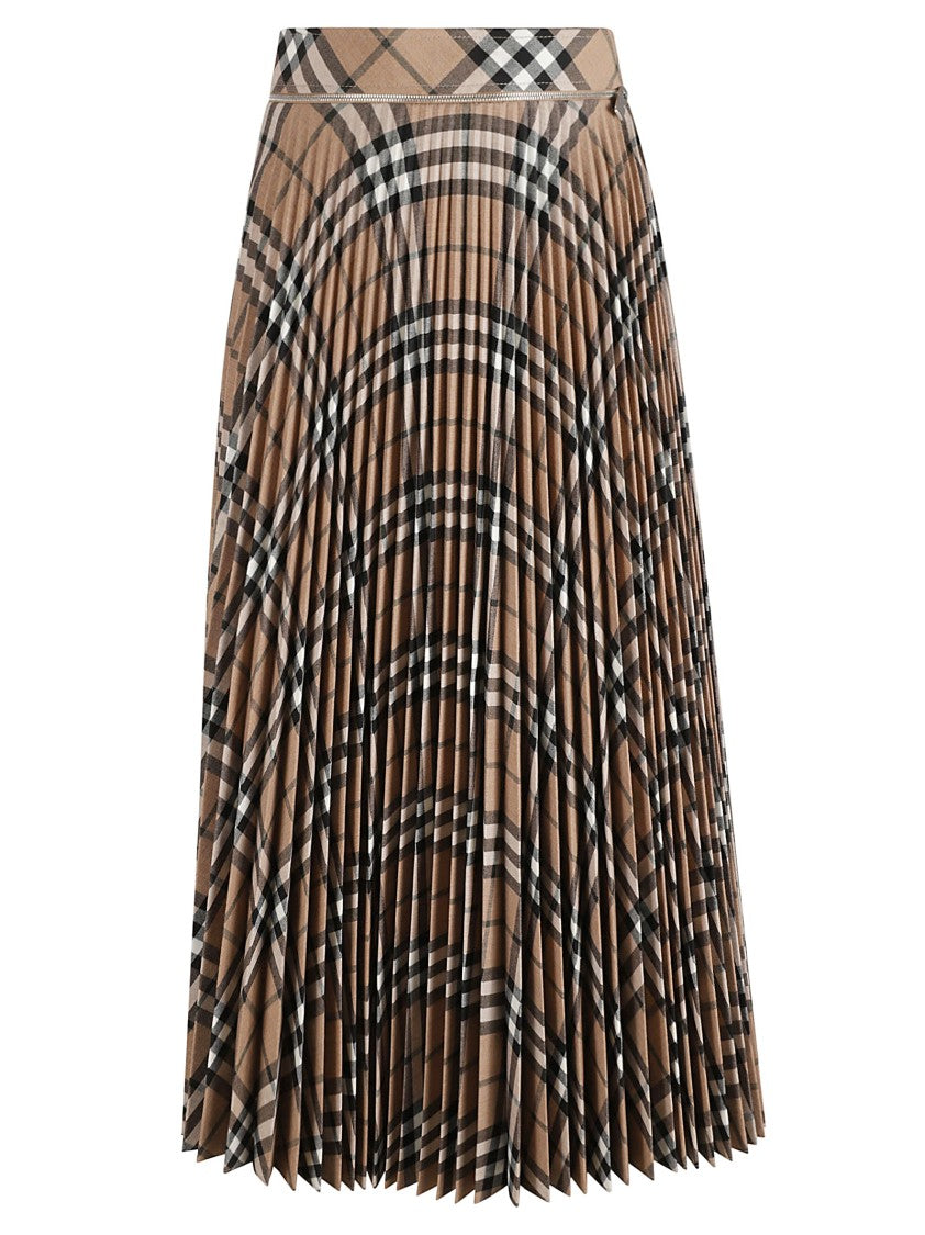 Pleated Check Pattern Skirt