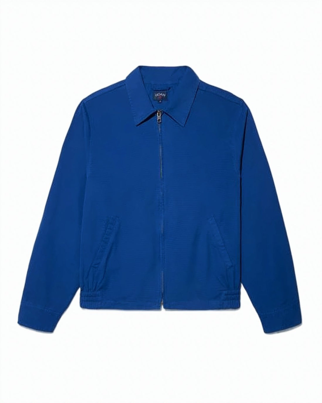 Minimalist Blue Cotton Jacket with Elastic Detailing