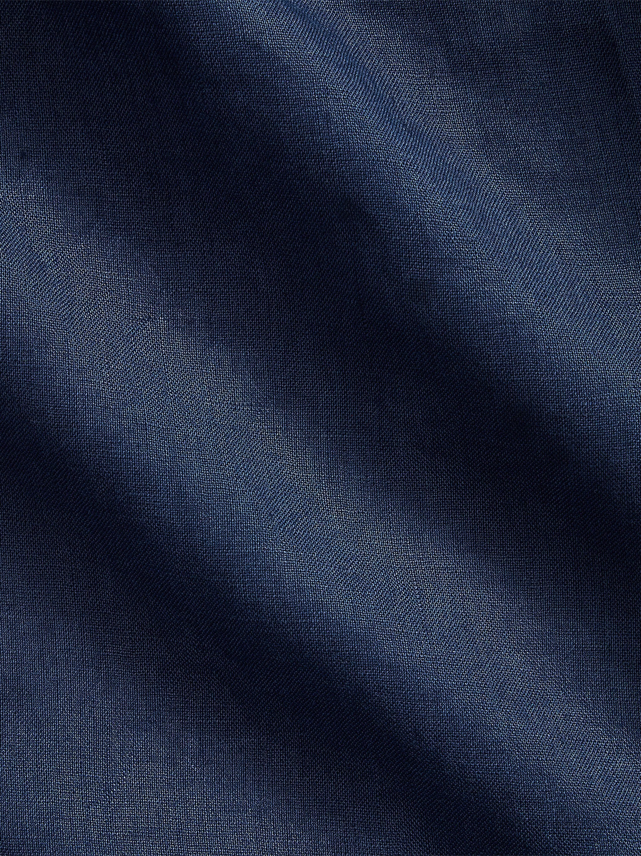 Deep Blue Sport Shirt Tailored Linen Shirt
