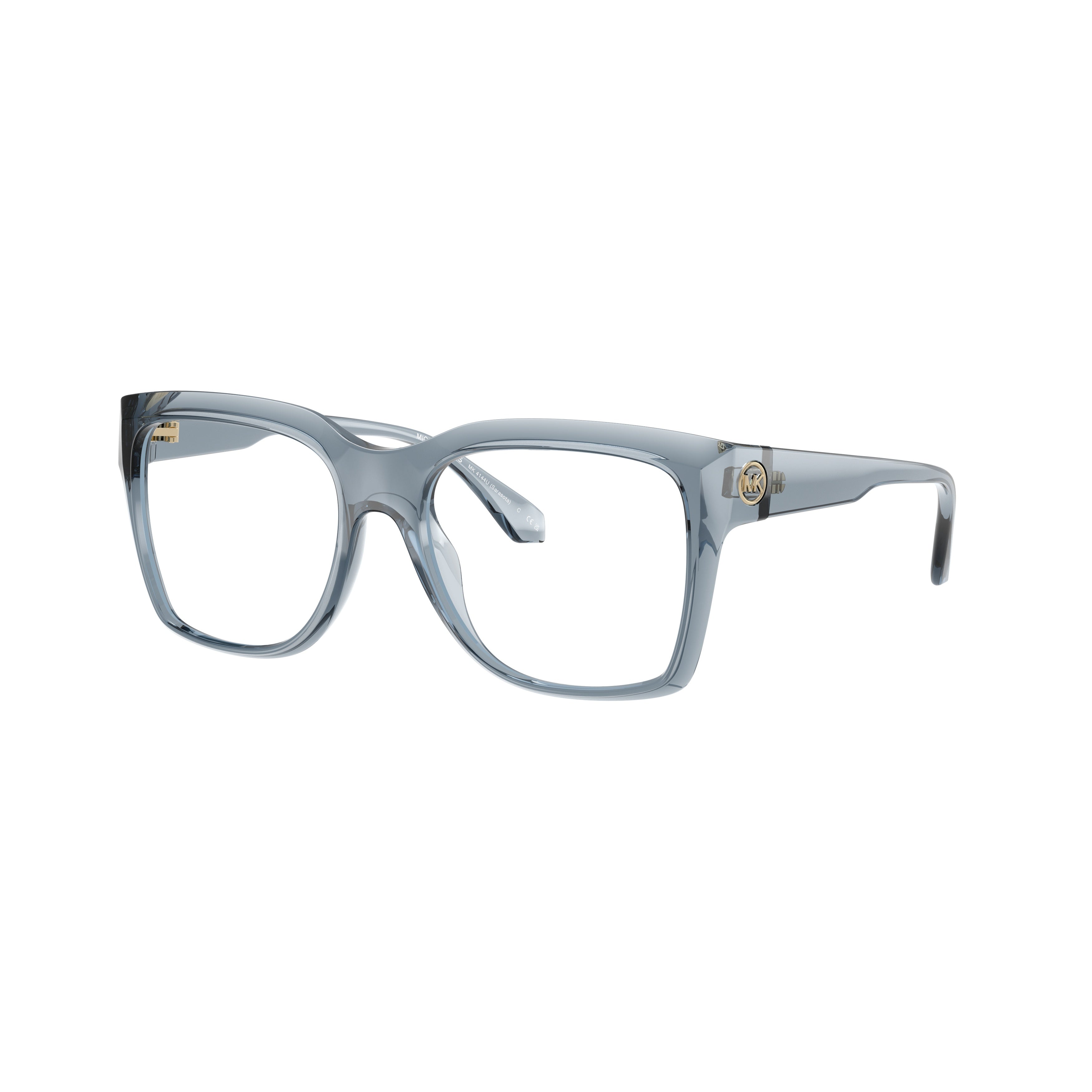 0mk4144u Oversized Square Grey Eyeglasses with Glossy Finish