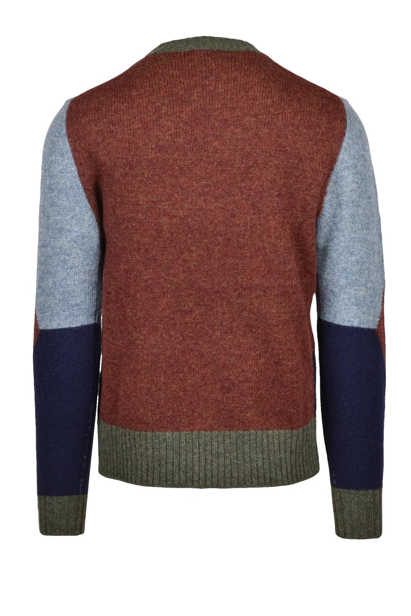 Wool Crewneck Pullover - Green/Blue