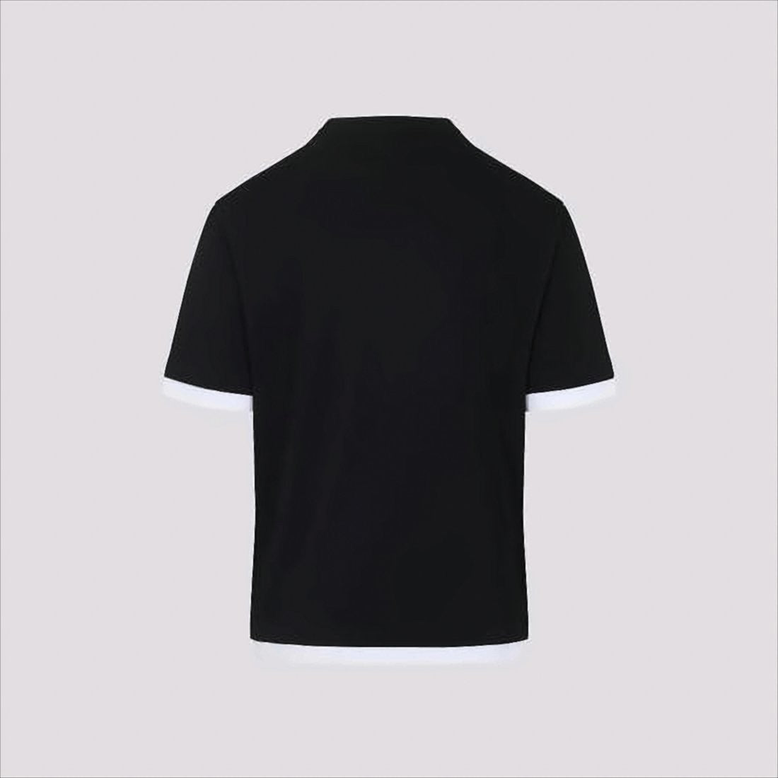 Black Short-Sleeve T-Shirt with Contrasting White Trim